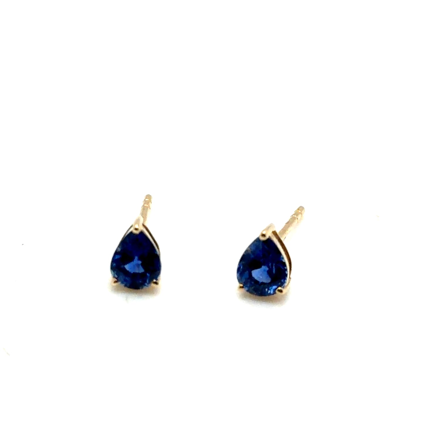 14Kt Yellow Gold Sapphire Stud Earrings